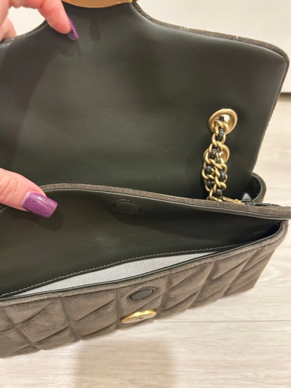 Coach (NWT) Tabby Shoulder Bag 26 With Quilting in Olive - Picture 12 of 16